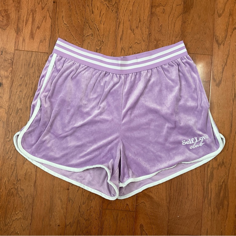 Rue + Lavender Velour Pull On Lounge Shorts Size 3X Self Love Club Comfy